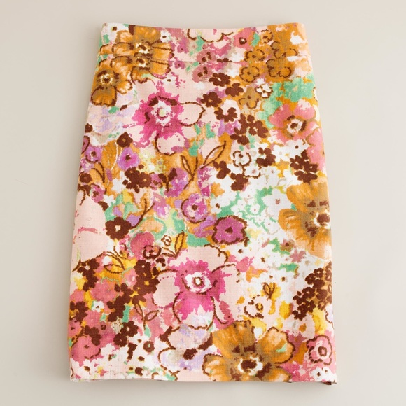 J. Crew Dresses & Skirts - J. Crew Watercolor floral pastiche pencil skirt 2